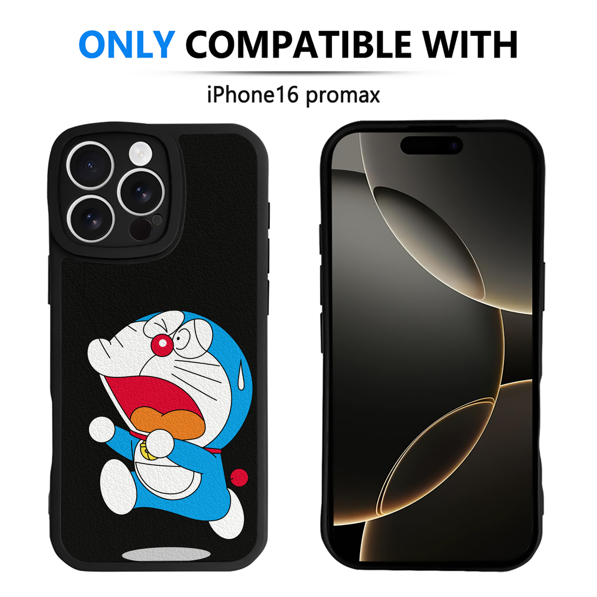 （画像用） ドラえもん Doraemon 【iPhone 16シリーズ対応】シリコンスマホケース（レザー調） 材質：シリコン